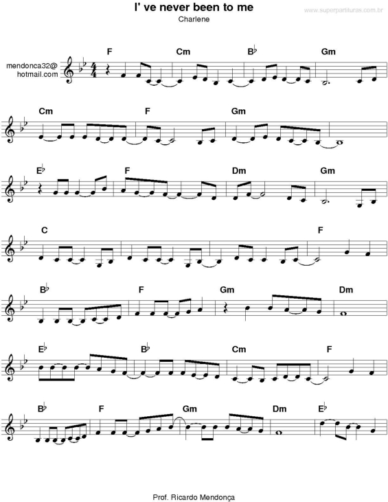 Partitura da música I`ve Never Been to Me