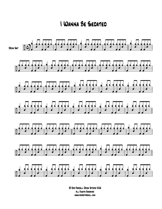 Partitura da música I Wanna Be Sedated