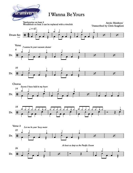 Partitura da música I Wanna Be Yours