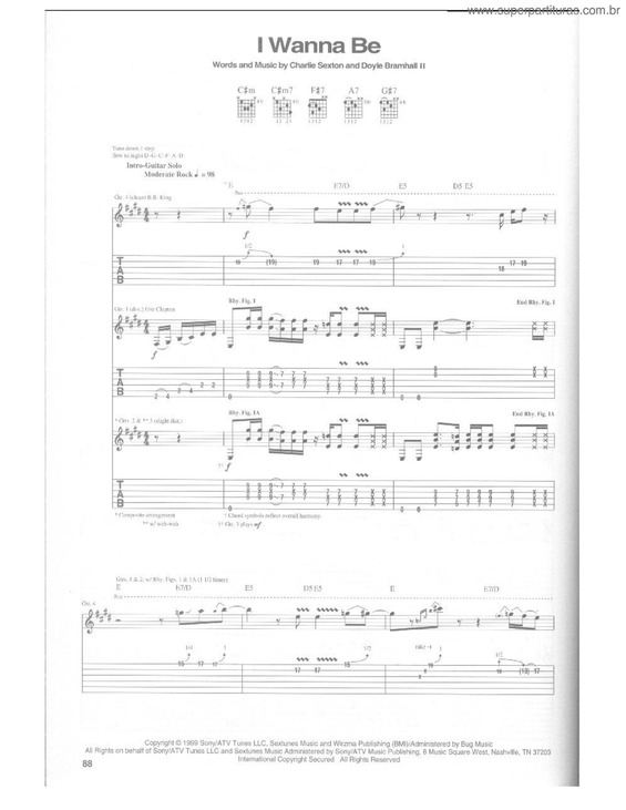 Partitura da música I wanna be