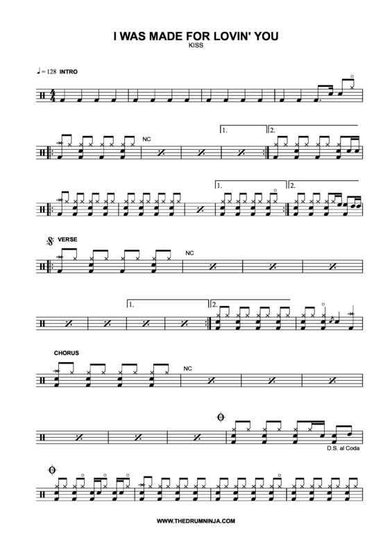 Partitura da música I Was Made For Loving You v.2