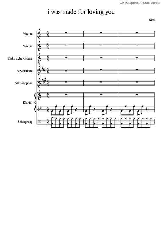 Partitura da música I Was Made For Loving You v.4