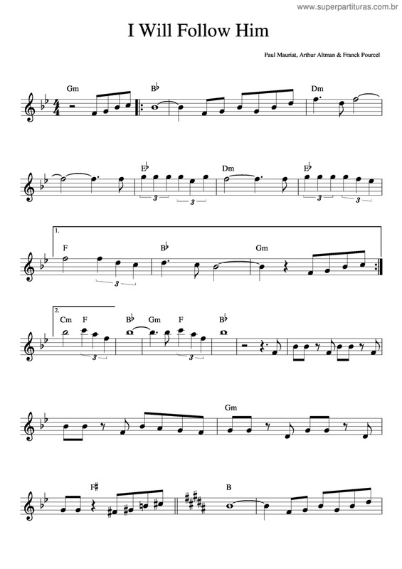 Partitura da música I Will Follow Him