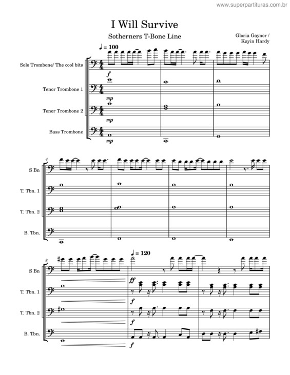 Partitura da música I Will Survive – Gloria Gaynor I Will Survive v.2