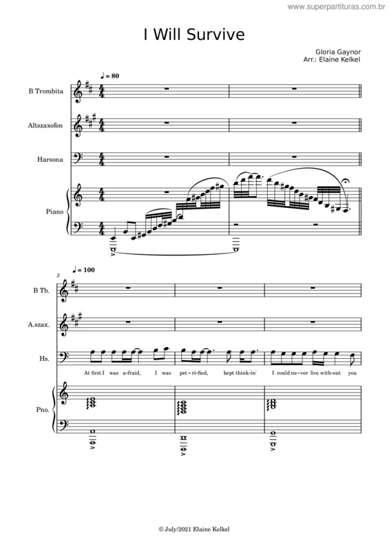 Partitura da música I Will Survive – Gloria Gaynor I_Will_Survive_–_Gloria_Gaynor_