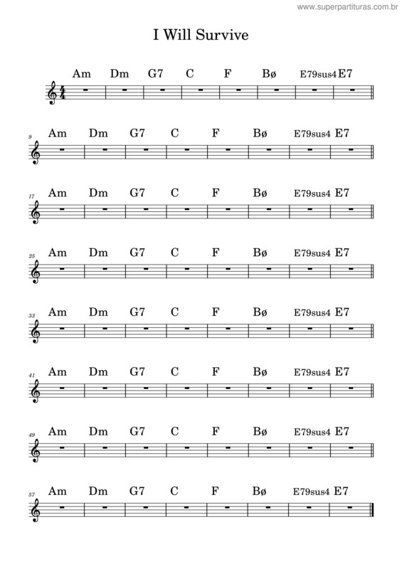 Partitura da música I Will Survive – Gloria Gaynor v.10