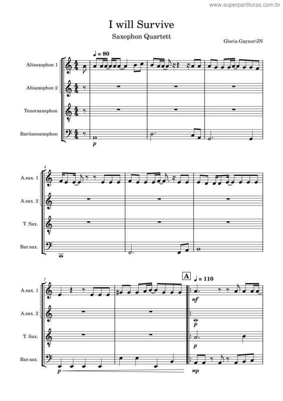 Partitura da música I Will Survive – Gloria Gaynor v.14