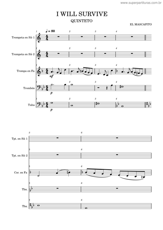 Partitura da música I Will Survive – Gloria Gaynor v.15