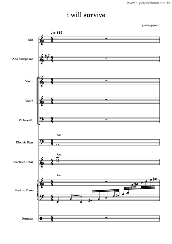 Partitura da música I Will Survive – Gloria Gaynor v.6