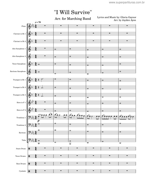 Partitura da música I Will Survive – Gloria Gaynor v.9