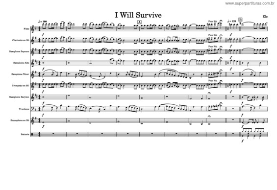 Partitura da música I Will Survive – Gloria Gaynor