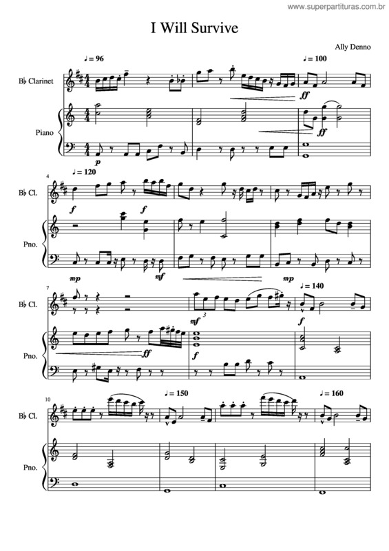 Partitura da música I Will Survive Ally Deno