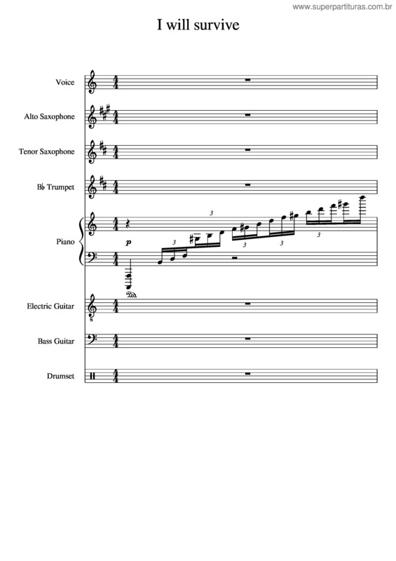 Partitura da música I Will Survive Gloria Gaynor –Bigband