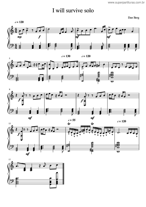 Partitura da música I Will Survive Solo
