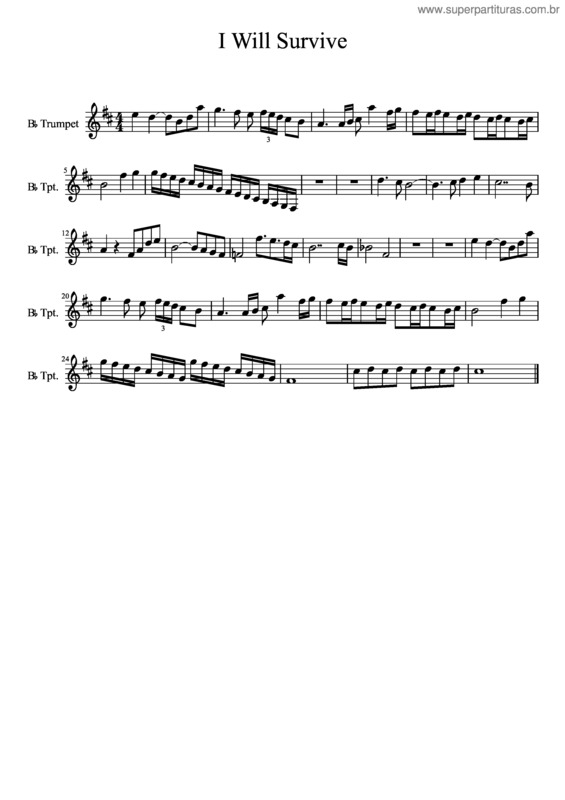Partitura da música I Will Survive Trumpet Solo – Cake