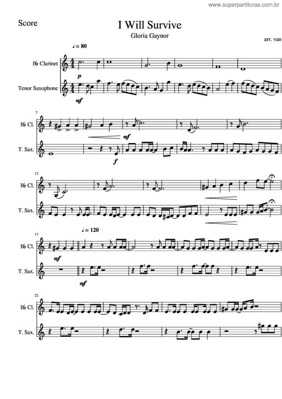 Partitura da música I Will Survive v.10