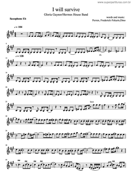 Partitura da música I Will Survive v.3