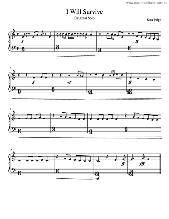 Partitura da música I Will Survive v.4