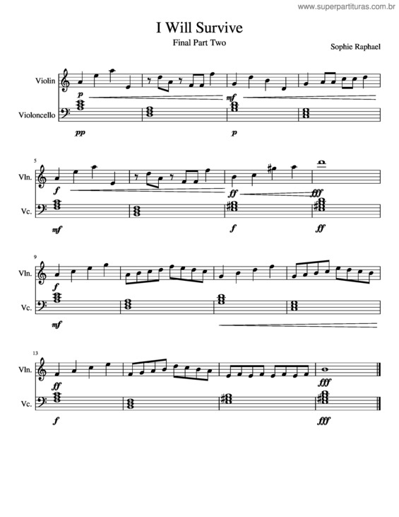 Partitura da música I Will Survive v.7