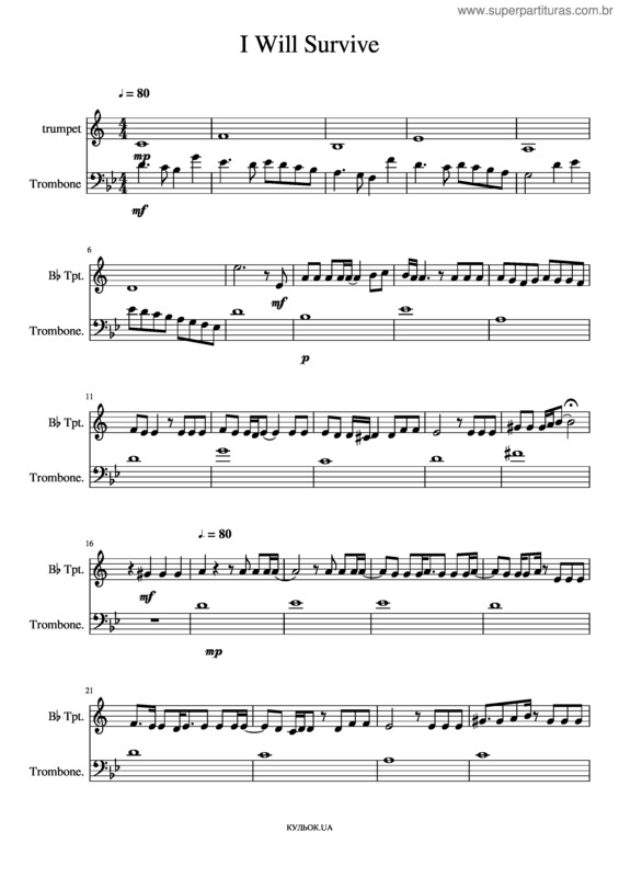Partitura da música I Will Survive v.9