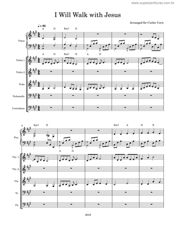 Partitura da música I Will Walk With Jesus v.3
