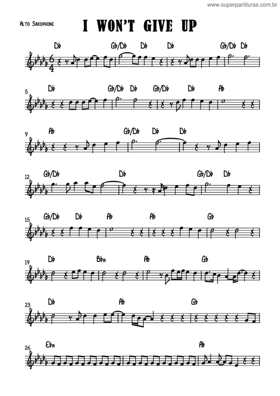 Partitura da música I Won't Give Up v.3