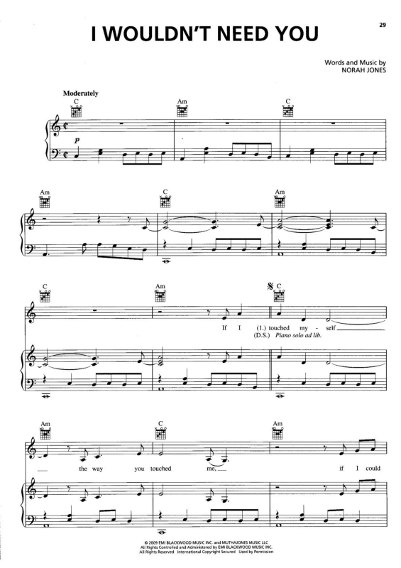 Partitura da música I Wouldn`t Need You