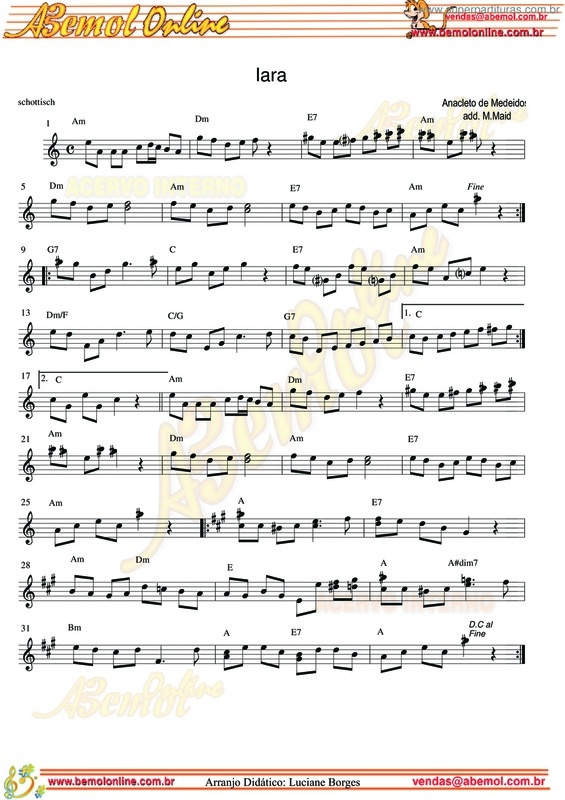 Partitura da música Iara v.9