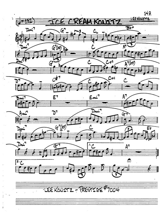 Partitura da música Ice Cream Konitz v.2