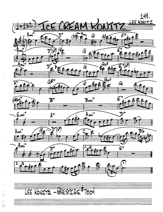 Partitura da música Ice Cream Konitz