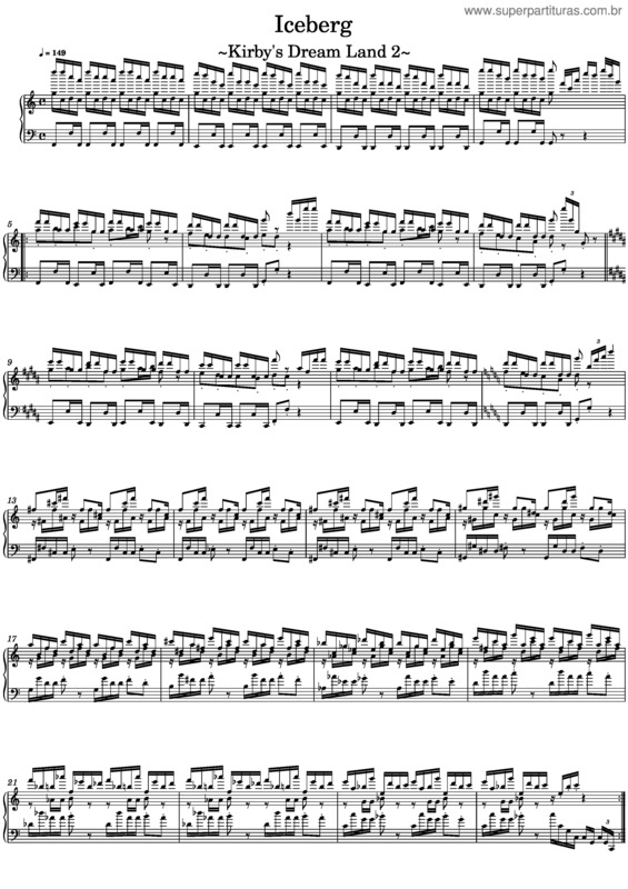 Partitura da música Iceberg – Kirby`S Dream Land 2