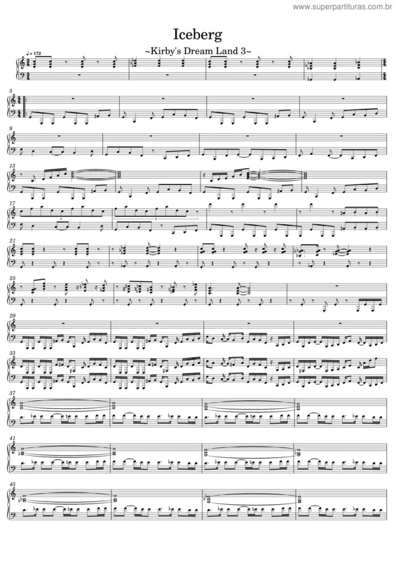 Partitura da música Iceberg – Kirby`S Dream Land 3