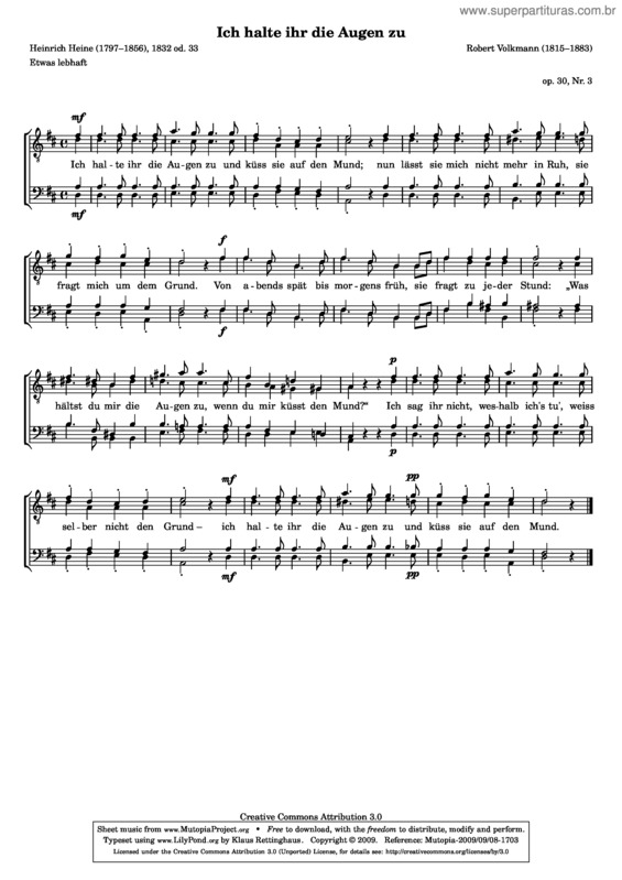 Partitura da música Ich halte ihr die Augen zu