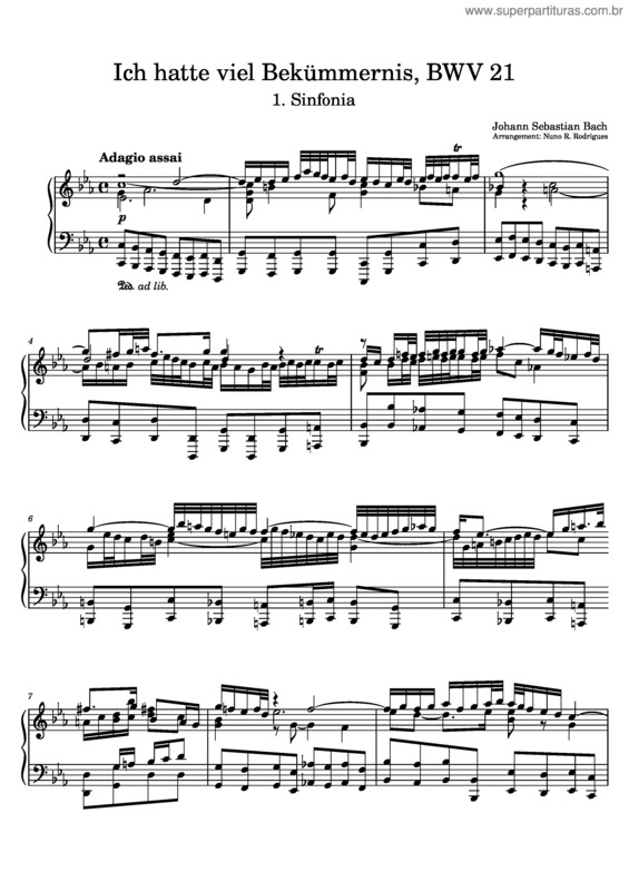 Partitura da música Ich Hatte Viel Bekümmernis, Bwv 21 – Johann Sebastian Bach