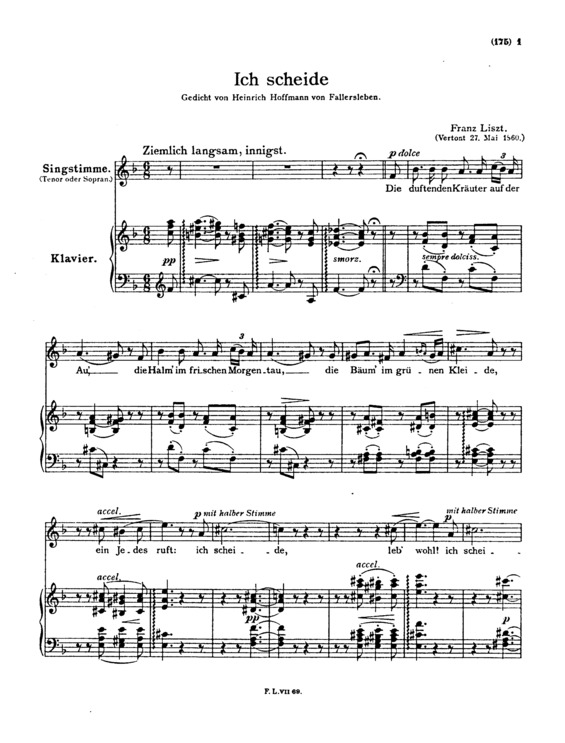 Partitura da música Ich Scheide S.319