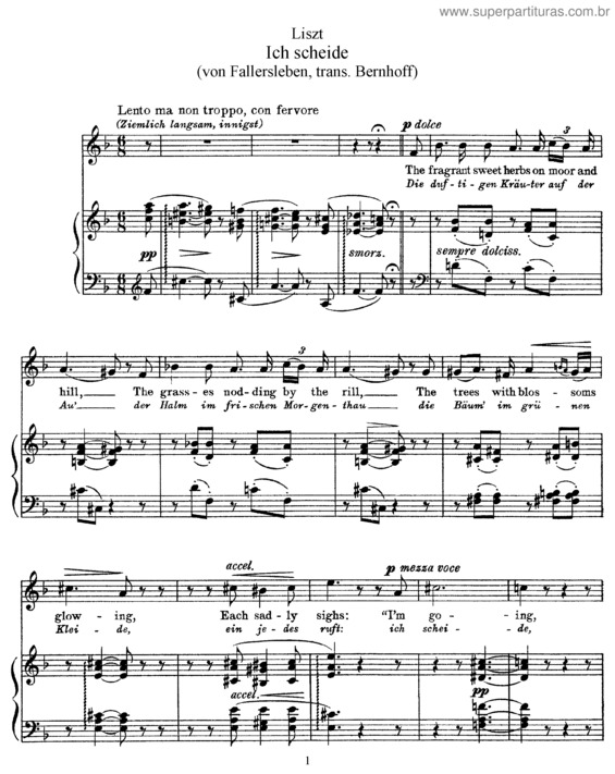 Partitura da música Ich scheide