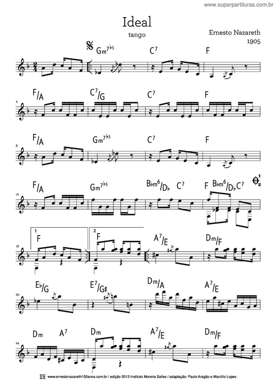 Partitura da música Ideal