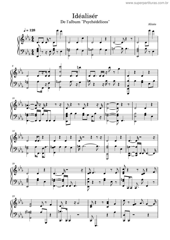 Partitura da música Idéaliser – Alizée Alizee–Idealiser–Filtered–Instrumental