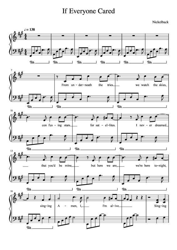 Partitura da música If Everyone Cared v.3