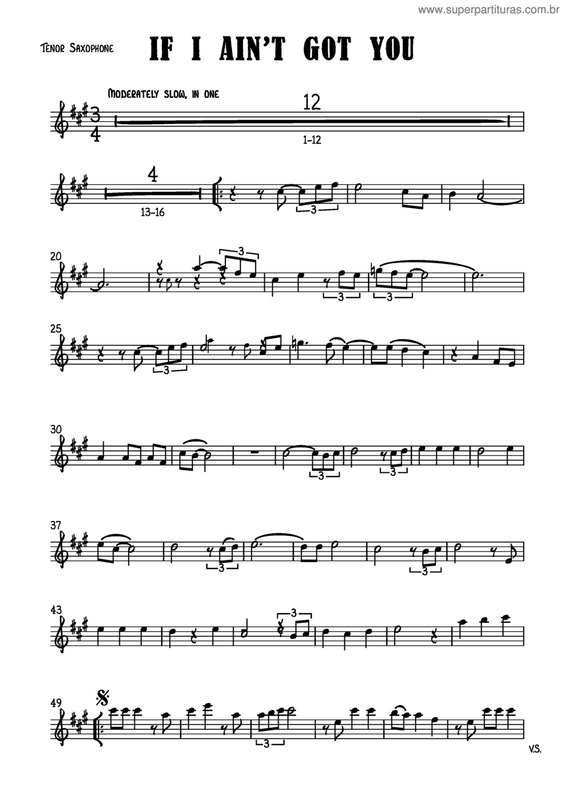 Partitura da música If I Ain't Got You v.3