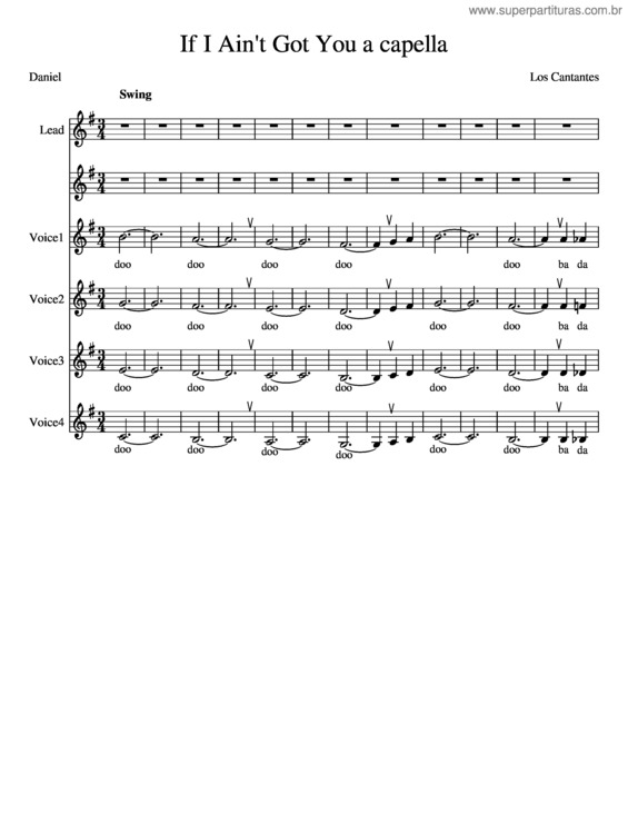 Partitura da música If I Aint Got You Daniel