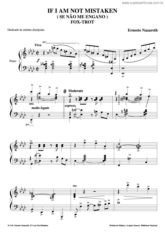 Partitura da música If I Am Not Mistaken v.2