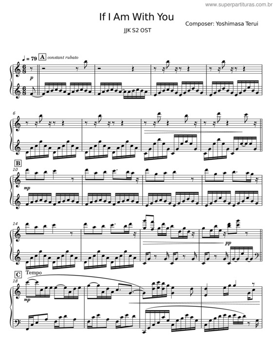 Partitura da música If I Am With You – Yoshimasa Terui