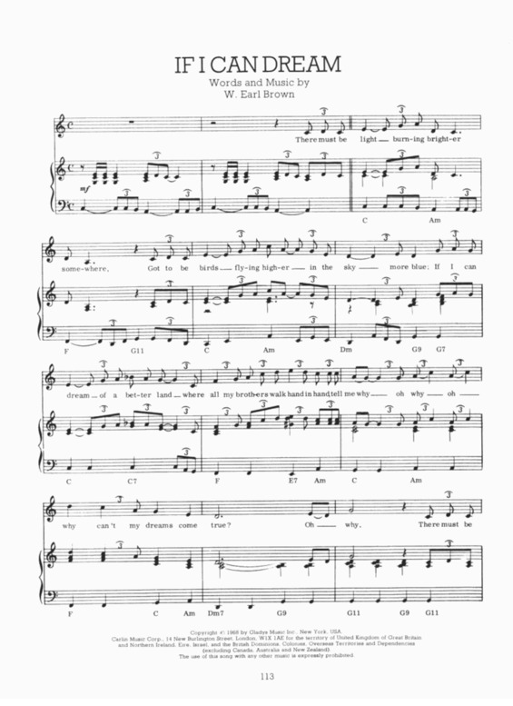 Partitura da música If I Can Dream v.3