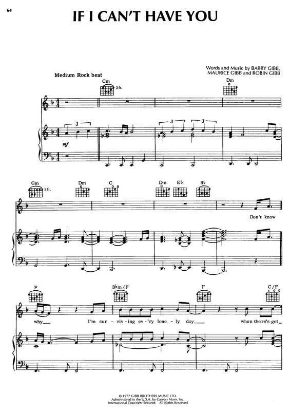 Partitura da música If I Can´t Have You