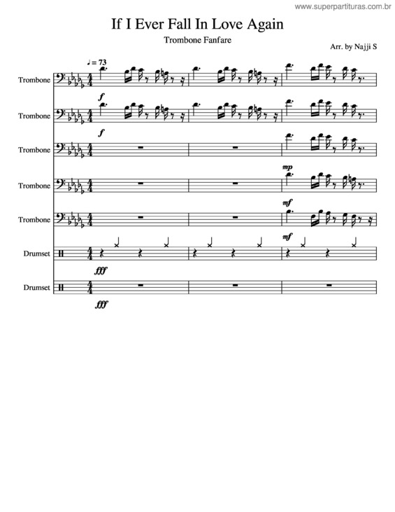 Partitura da música If I Ever Fall In Love Again v.3
