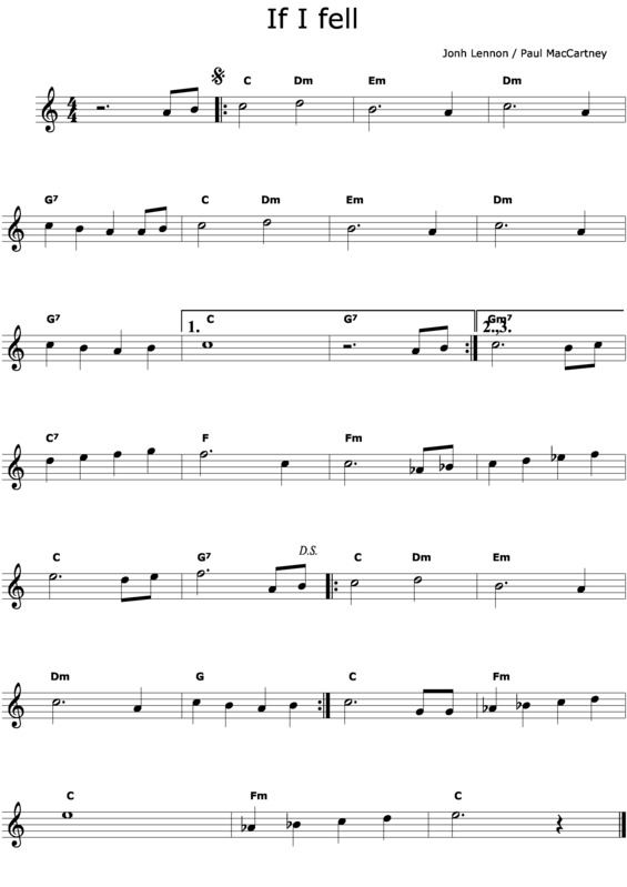 Partitura da música If I Feel