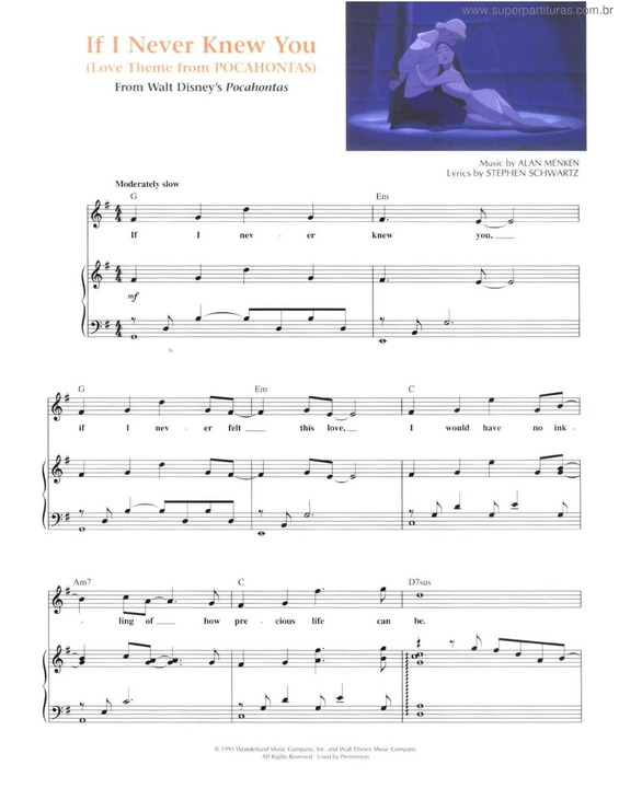 Partitura da música If I Never Knew You