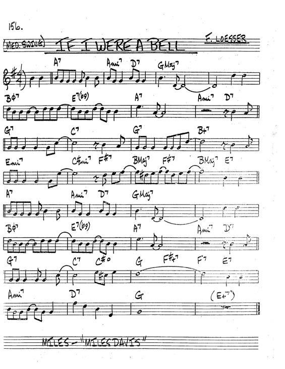 Partitura da música If I Were A Bell v.2