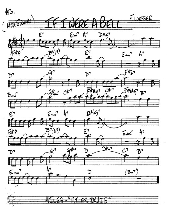 Partitura da música If I Were a Bell